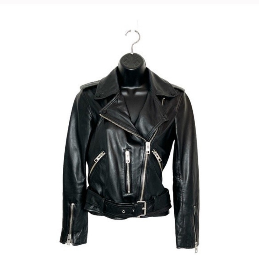 Belle Vere Leather Moto Jacket Size L - Picture 3 of 16